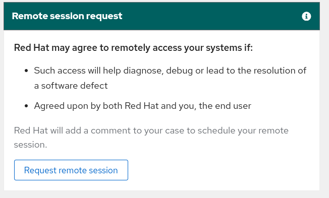Detailed view of the Remote session request section.