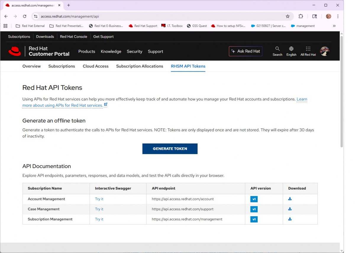 Screenshot for generating the offline token. Do this once. This does not expire until you generate a new token.