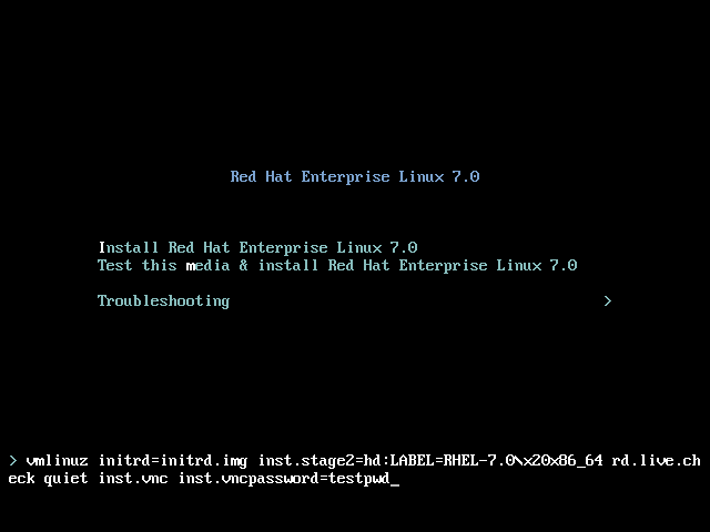 Adding VNC Boot Options on AMD, Intel, and ARM Systems