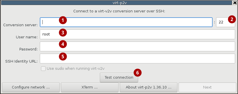 p2v SSH setting