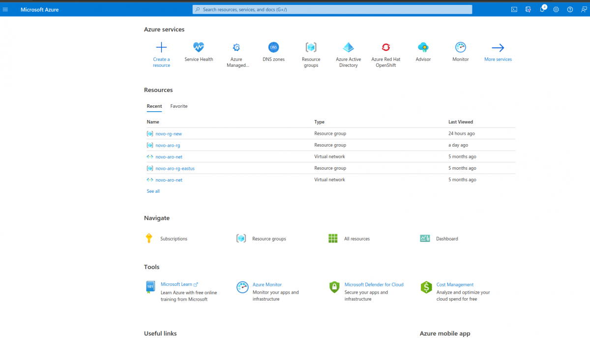 Azure portal 1