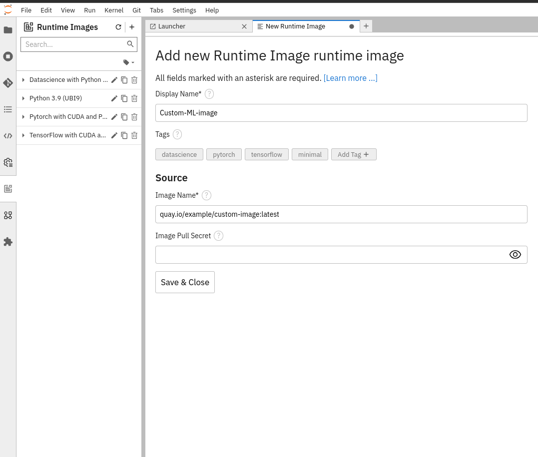 Create Runtime Image from widget